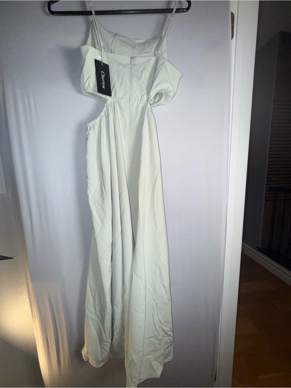 Chartou Light Sage Cutout Wide Leg Jumpsuit Size Small NWT
